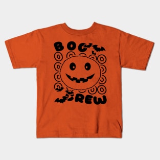 Retro Halloween Typography Black Text Kids T-Shirt